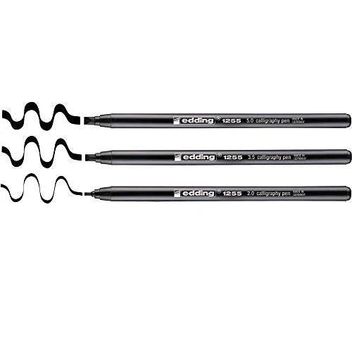 edding 1255 Calligraphy Pen Pack of 3 - Black