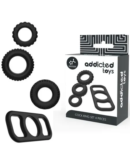 Addicted Toys - Set 4 Anillos Silicona Para El Pene