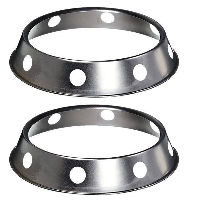 2 ud. acero inoxidable wok metálico wok bastidor con suelo redondo 10,43 x 11,8 D7K3