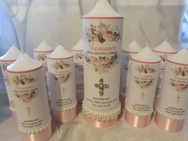 Personalised Baptism, Christening, Naming Day Candle Sets