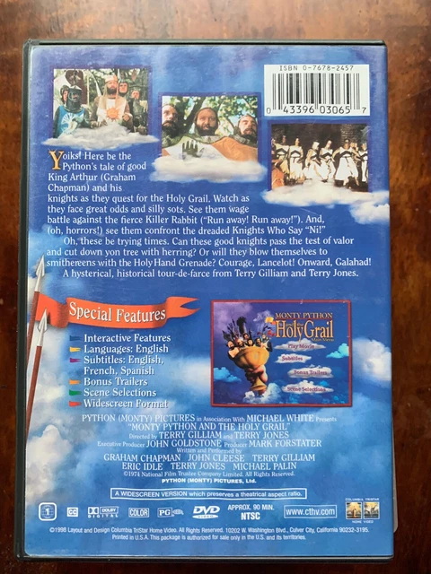 MONTY PYTHON AND The Holy Grail DVD 1974 Commedia Britannica Film ...