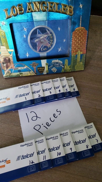 Telcel Mexico 12  PIECES Preactives  SIMS Cards...ITEM TRUE & RELIABLE