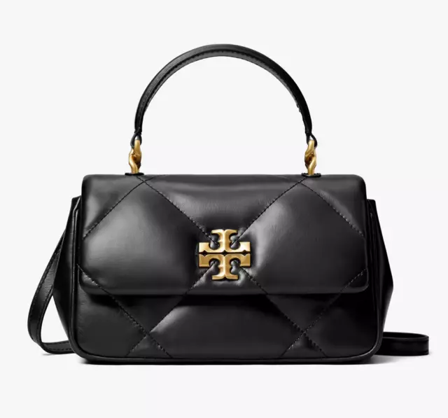 TORY BURCH Kira Diamond-Quilt Top Handle In Black Orig. $498 NWT