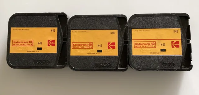 3 Kodachrome 40 Tipo A Color Película Película Super 8 Cartucho Kodak 1 Carrete Tiburones