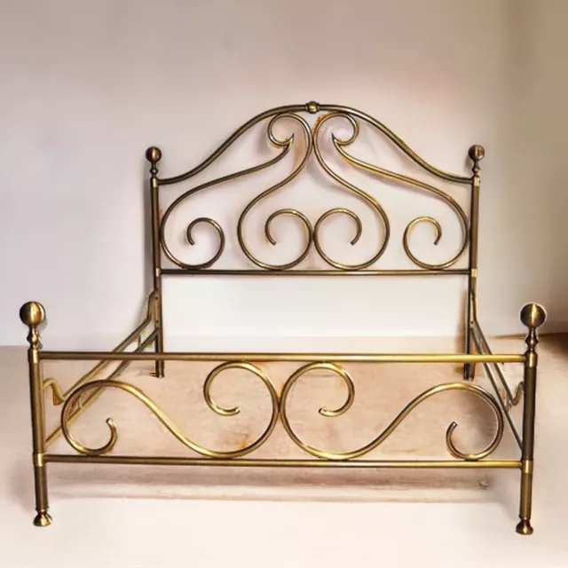 Letto Matrimoniale Stile antico vintage in ottone Riva di Cantu testata Pediera