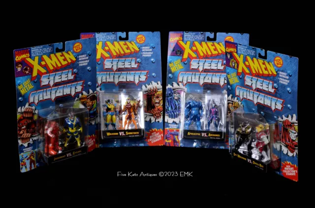 X-men Steel Mutants Metal Action Figures - Marvel - Toy Biz 1994 Set A (4 Packs)