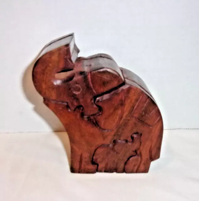 Wooden Elephant Puzzle Box.