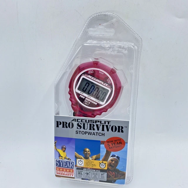ACCUSPLIT Pro Survivor A601X Stopwatch Clock Extra Large Display Cherry