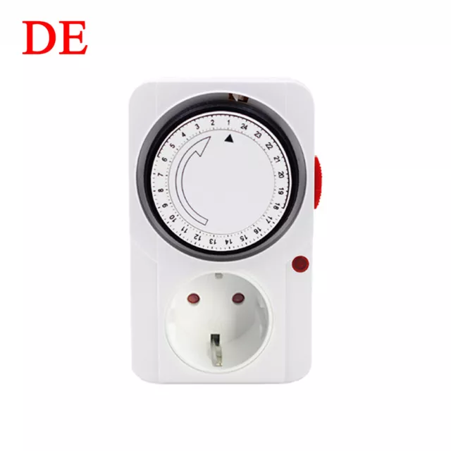 1 x Analoge 24h Zeitschaltuhr Analog Kinderschutz Steckdose Uhr Schutz Timer