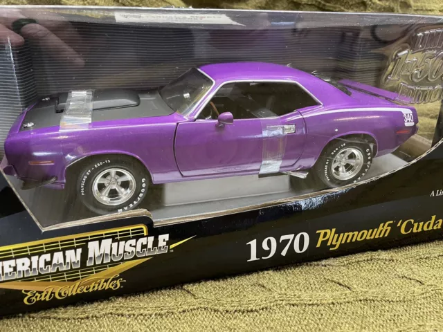 1970 Plymouth 'Cuda Purple 1/18   Ertl American Muscle Elite Edition Rare Lim