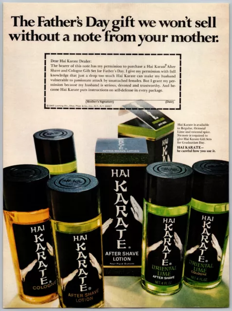HAI Karate After Shave Cologne Oriental Lime June, 1969 Full Page Print Ad