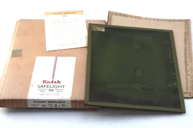Filtro de luz de seguridad para cuarto oscuro Kodak - 8""x10"" - tipo Wratten OA, bromuro de oliva