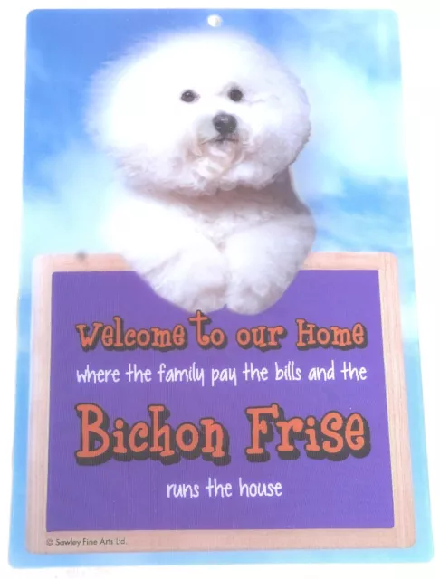 BICHON FRISE SIGN WELCOME TO OUR HOME IN 3D great Christmas stocking filler