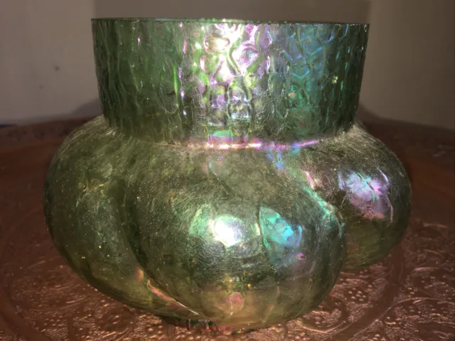 Large Vintage Bohemian loetz Kralik  Art Glass Posy Bowl/vase C1930s