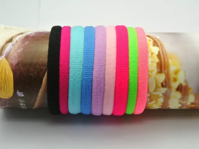 40 Mixed Color Soft Fabric Elastic Hair Rope Bands Ponytail Holder for Kids Girl 3