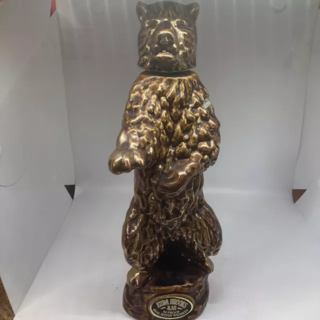 Vintage EZRA BROOKS 12 Year WHISKEY DECANTER / BOTTLE 1968 Standing Bear 14"T