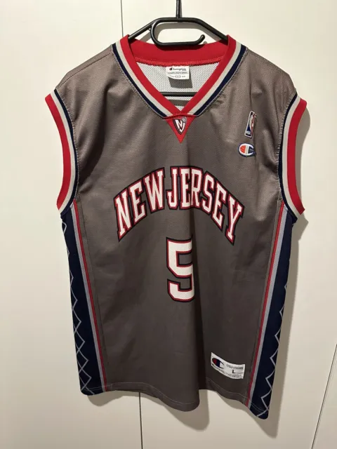Champion Jersey Shirt New Jersey Nets Size L  Retro Vintage Kidd Jersey
