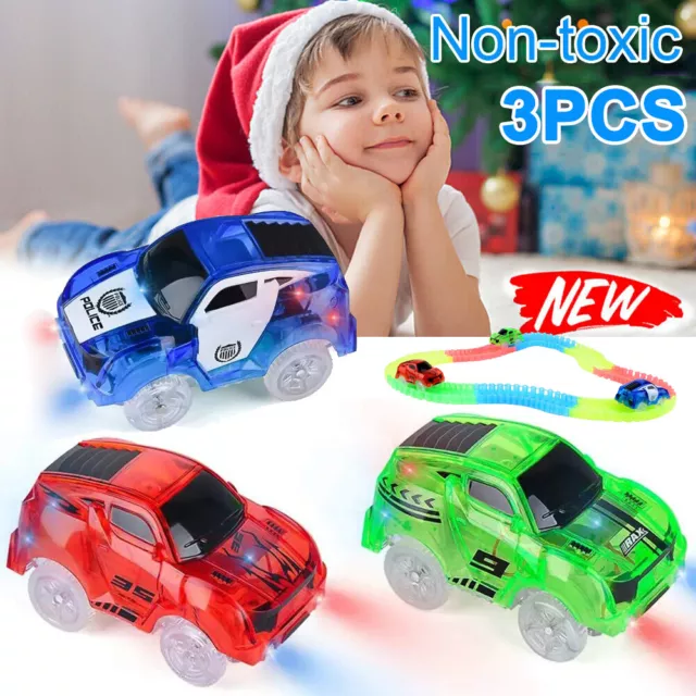 Kinder Track Cars Race Cars Autorennbahn Spielzeug Auto 5LED Glow Auto Geschenke