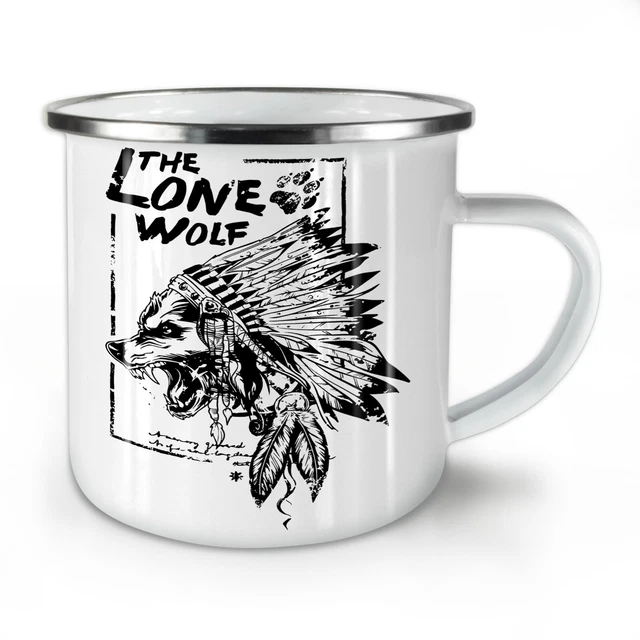 The Lone Wolf Indian NUOVA tazza da tè smalto 10 once | Wellcoda