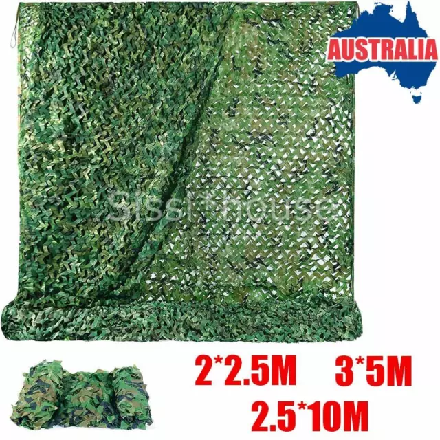 2m/5m/10m Camouflage Net Camo Netting Hunting Camping Woodland Mesh Car Cover AU
