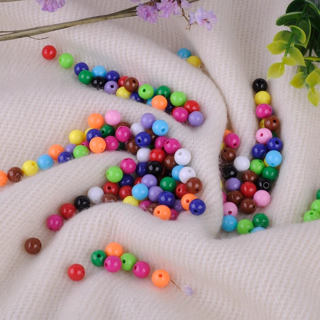 150pc 8mm Round Mixed Color Loose Spacer Acrylic Beads Jewelry Making DIY vt