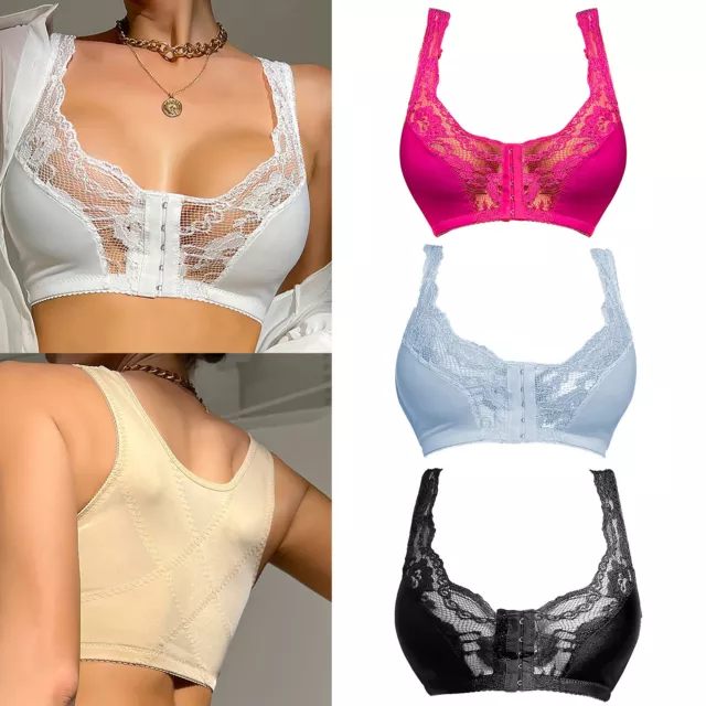 Plump Boobs Womens Bras Front Buckle Push Up Brassiere Lace Racer