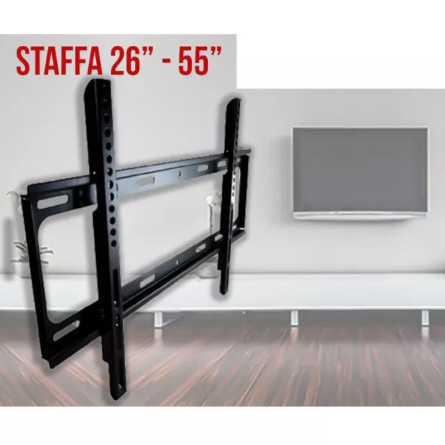 Supporto Staffa Parete Tv Lcd Plasma Da 26" A 55" Pollici Vesa 110Lbs 50 Kg