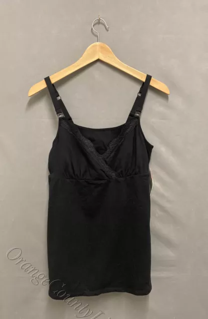 Women's Gilligan & O'malley Night Nursing Cami Top Tank Black Small Maternity