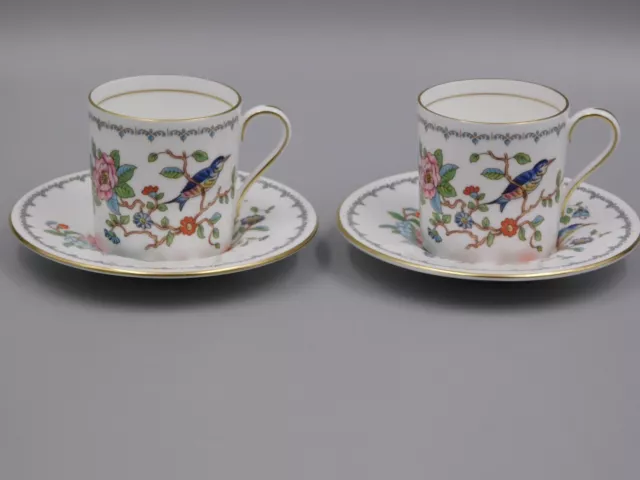 Two Aynsley Pembroke Coffee Cups/Cans And Saucers.