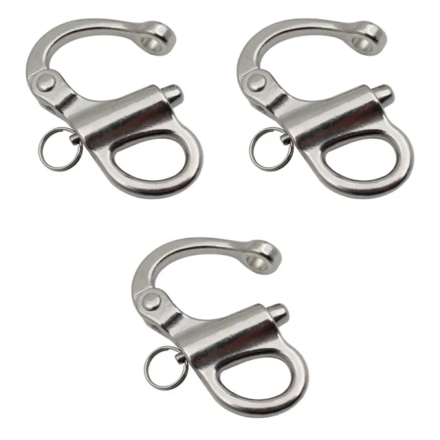 3 Pieces Stainless Steel Shackles Eye Snap Carabiner Spring