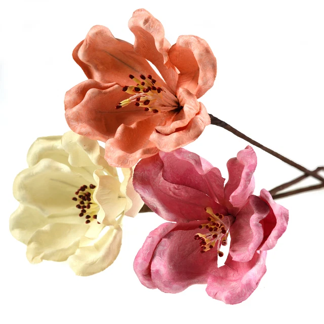 2 x Blume Blüte mit Stiel, Länge 20cm, Dekoration Floristik dekorieren, Farbwahl