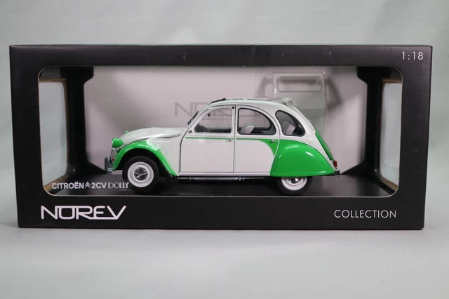 LJ875 NOREV 181512 1/18 1:18 Voiture Citroen 2CV Dolly 1985 blanc et vert