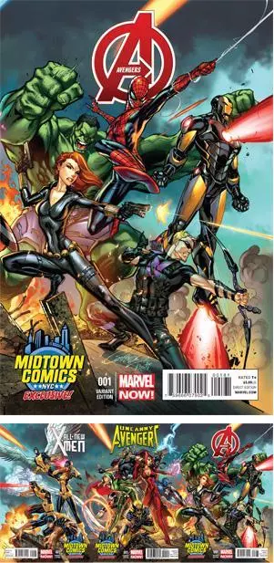 Avengers Vol 5 #1 J Scott Campbell Midtown Variant Nm Interlocking Cover X-Men
