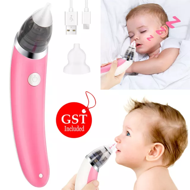 Baby Nasal Aspirator Electric Safe Hygienic Nose Cleaner Snot Sucker Suction NEW