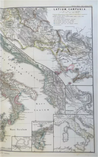 Ancient Italy Roman Empire Cisalpine Gaul Sicily Corsica Sardinia 1865 map 2