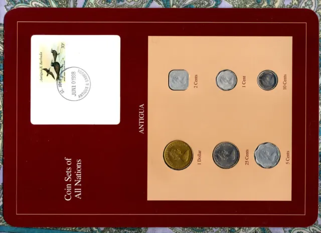 Coin Sets of All Nations Antigua E.C. 1981-1989 UNC $1,2 cent 1981