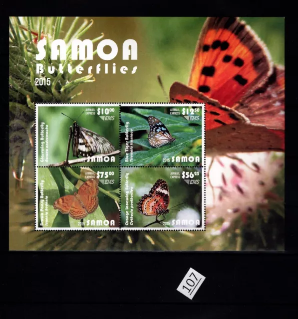 // SAMOA 2015 - Estampillada sin montar o nunca montada - naturaleza - mariposas - insectos