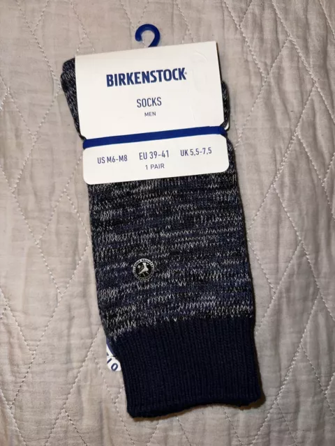 New Birkenstock Fashion Multi Blue socks EU 39-41 US M6-M8 men Marled Soft NWT