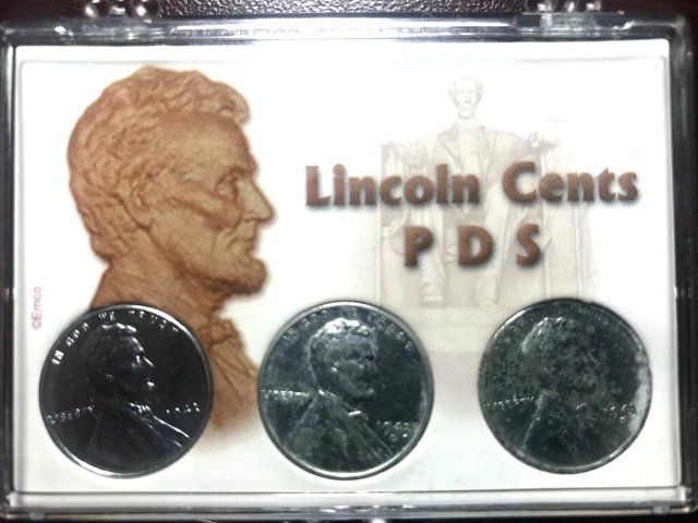 1943 p-d-s- Lincoln Wheat Penny (3 coins set)