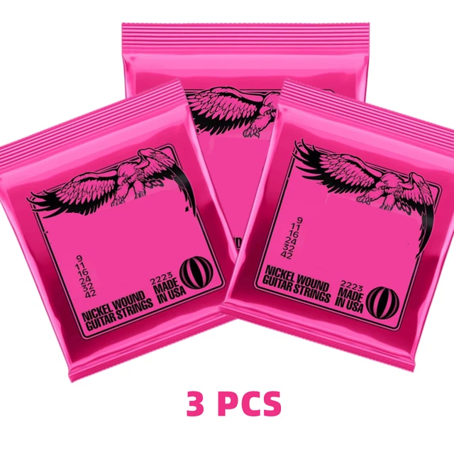 3 sets Ernie ball Plated Super Slinky Electric Guitar Strings Nickel 2223 09-42