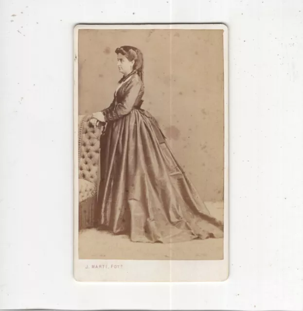 Juan Marti CDV Foto Feine Dame / Adel ? / Barcelona um 1870