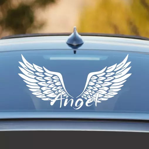 Auto Aufkleber 3D Flügel Engelsflügel Angel Emblem Silber Sticker Glänzend  Logo