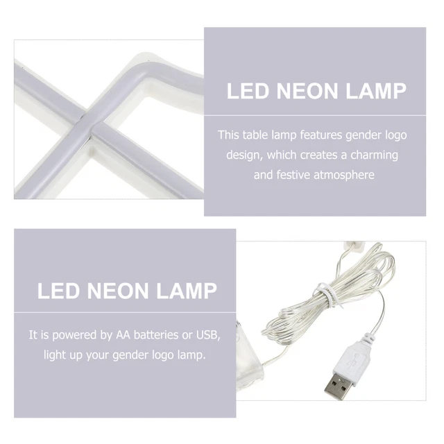 2 PCS WALL Mounted Neon Lamp Restroom Sign Lights Pink Miss £22.55