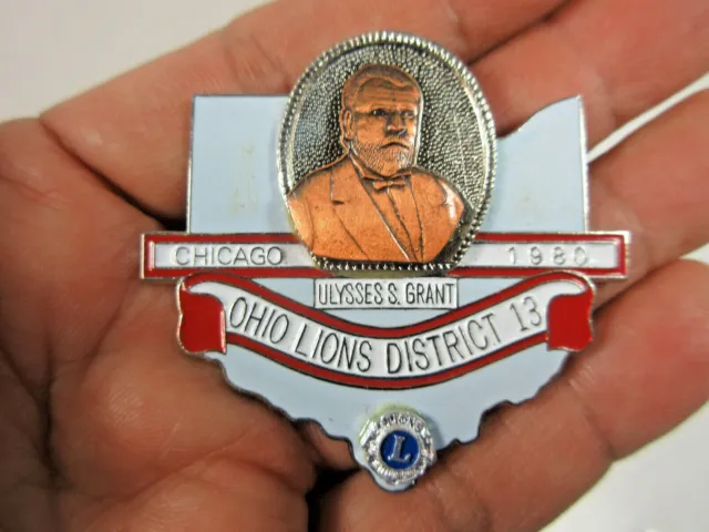 1980 Ohio Lions Club Ulysses S. Grant Presidential Series A lapel hat pin