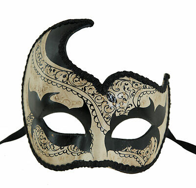 Mask from Venice Colombine Swan Death Black White Skull Sugar Calavera 965 V39