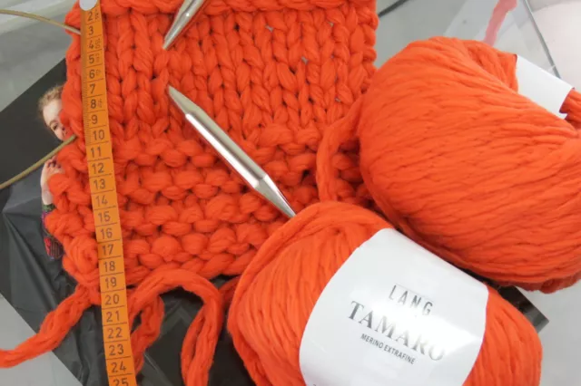 1000 g TAMARO chunki knit Koralle Erdbeere Merino Lang Yarns Lana UVP149,50 €