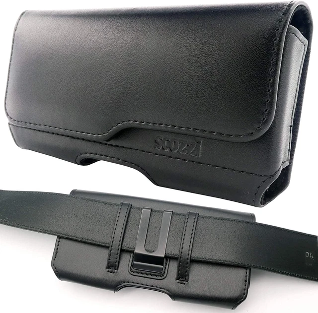 Étui De Ceinture Cuir Véritable Pochette Téléphone Portable Horizontal Smartphon