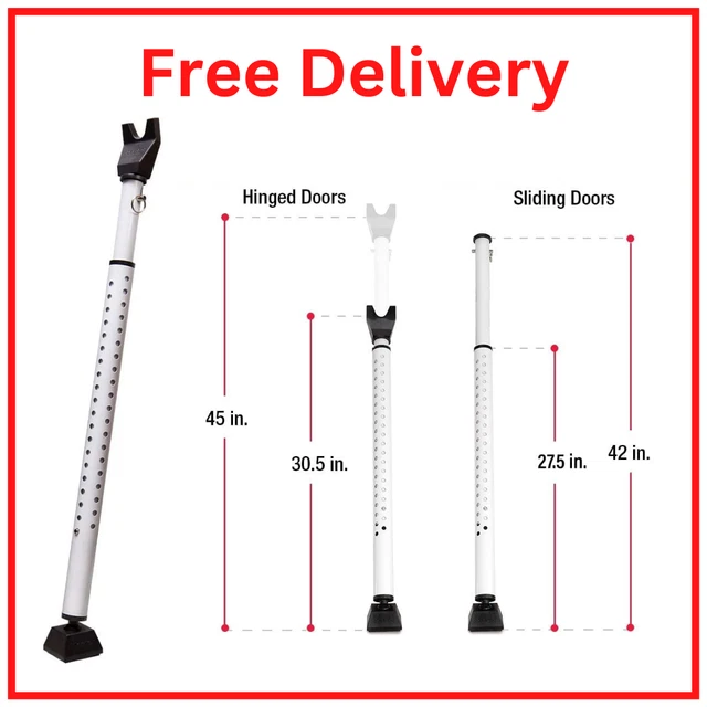 Door Security Bar Lock Entry Barricade Reinforcement Burglar Safety Lock Stopper