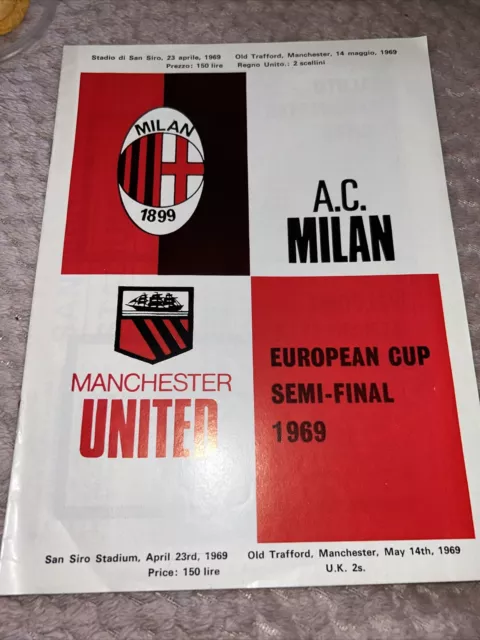 Ac Milan V Manchester Utd European Cup Semi Final 23rd April 1969
