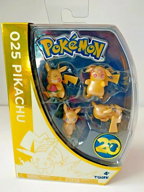 Pikachu Pokemon 4 X Figurines 20e Anniversaire 025 Tomy Édition Limitée...